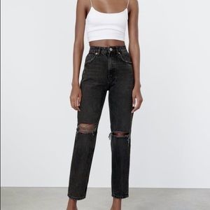 Zara Classic Mom Fit Black Jeans